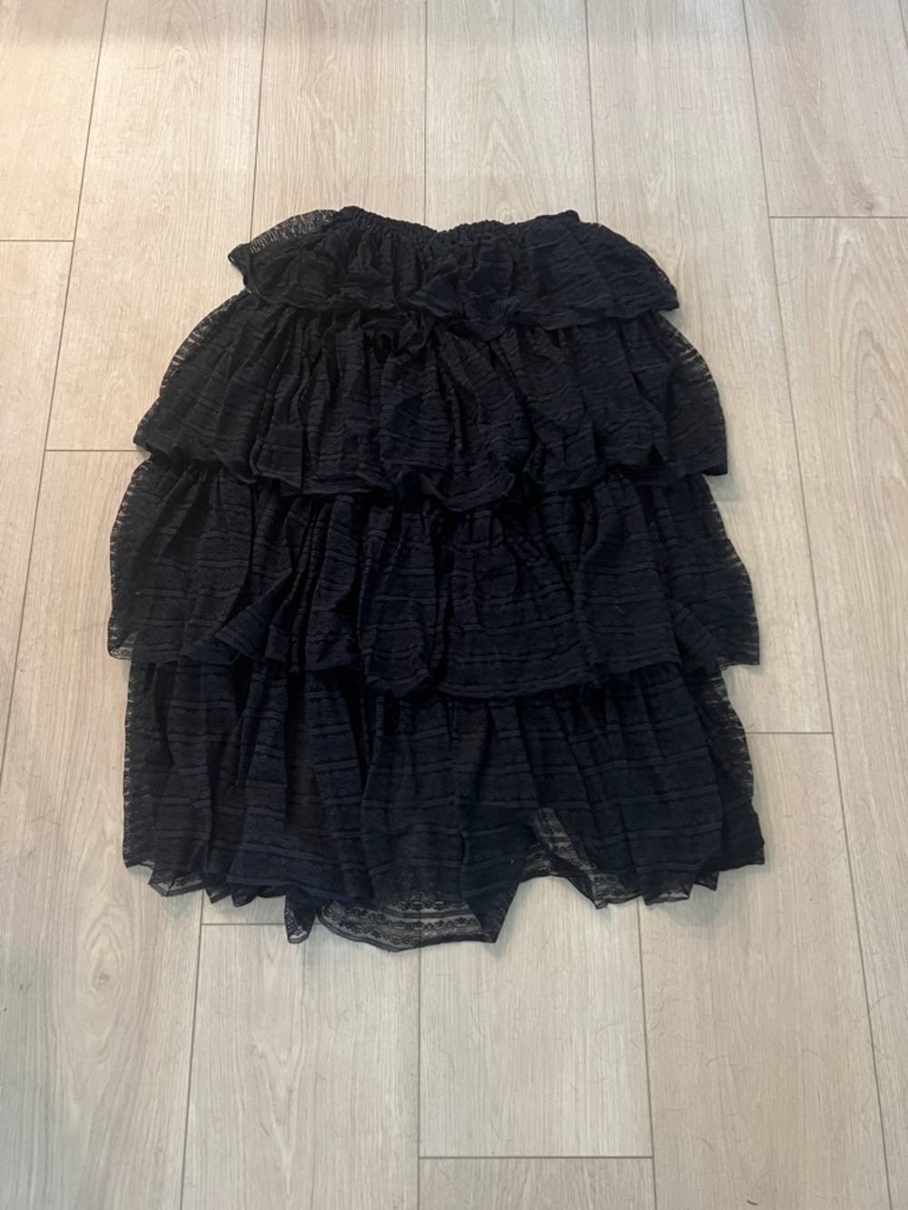 Intimately by Free People Sheer Maxi Skirt with Ruffle Tiers